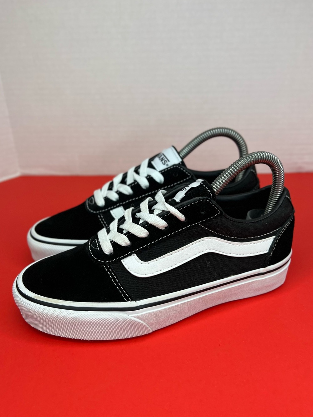 Vans Old Skool Platform Womens Sz 5.5 Black Suede Low Top Sneaker Shoes 751505